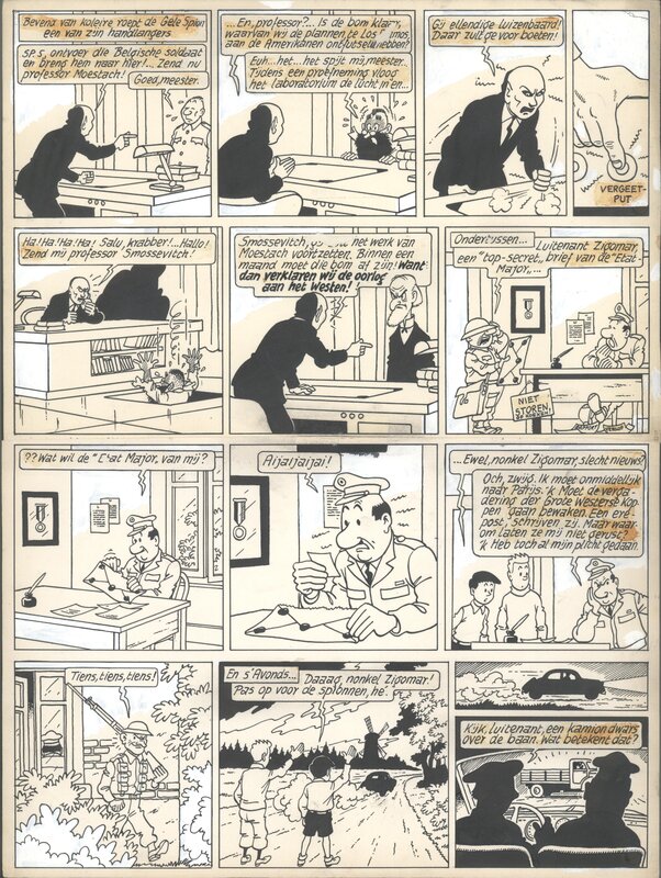 Bob De Moor, Johan et Stephane / Snoe en Snolleke - l'Espion Jaune / De Gele Spion - planche 18 - Planche originale