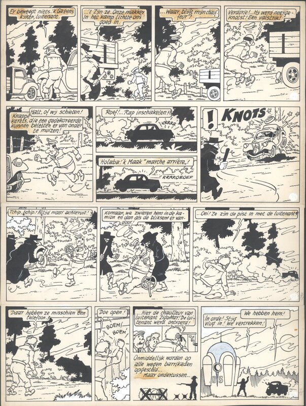 Bob De Moor, Johan et Stephane / Snoe en Snolleke - l'Espion Jaune / De Gele Spion - planche 19 - Planche originale