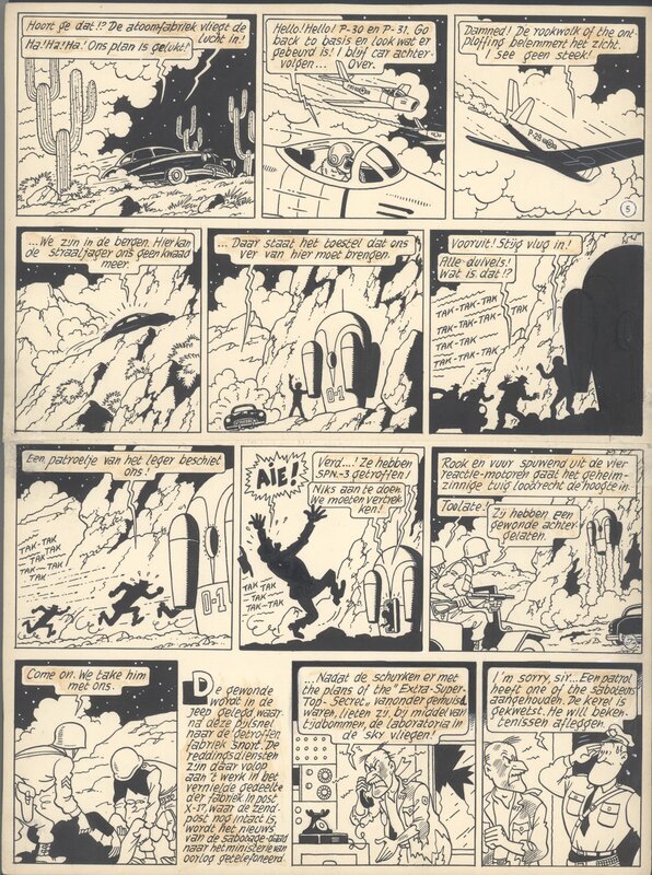 Bob De Moor, Johan et Stephane / Snoe en Snolleke - l'Espion Jaune / De Gele Spion - planche 2 - Planche originale