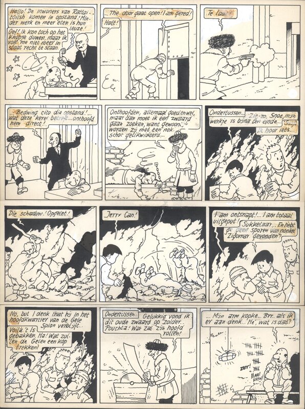 Bob De Moor, Johan et Stephane / Snoe en Snolleke - l'Espion Jaune / De Gele Spion - planche 33 - Planche originale