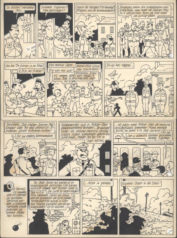 Bob De Moor, Johan et Stephane / Snoe en Snolleke - l'Espion Jaune / De Gele Spion - planche 6 - Comic Strip