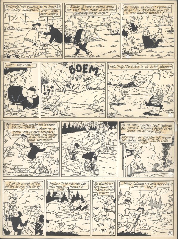 Bob De Moor, Johan et Stephane / Snoe en Snolleke - l'Espion Jaune / De Gele Spion - Planche 8 - Comic Strip