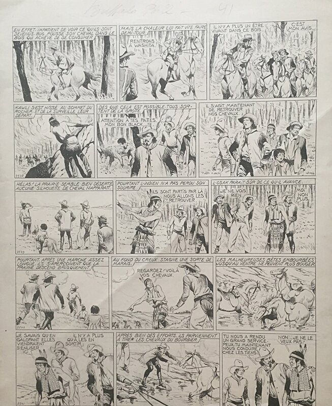 Buffalo Bill par René Giffey - Planche originale