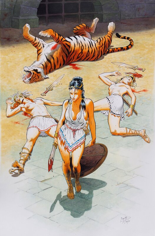 En vente - François Miville-Deschênes, Simissée victorieuse - Illustration originale