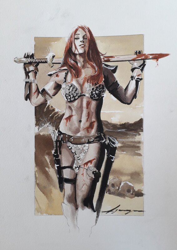 Red Sonja par Daniel Azconegui - Illustration originale