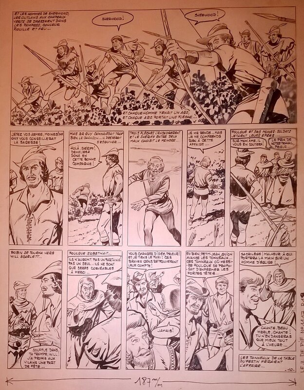 Lucien Nortier, Charlie Kiéfer, Jean Ollivier, Robin des Bois / Les vendanges de Clapham - Planche originale