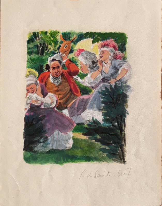 Gaston De Sainte-Croix, Les egaremens de Julie - Original Illustration