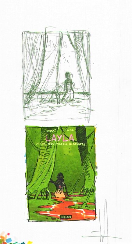 Mika, Layla : Avant projet de couverture - Œuvre originale