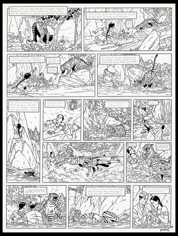 André Juillard, Yves Sente, Edgar Pierre Jacobs, 2003 - Juillard - Blake & Mortimer - Les Sarcophages du 6ème Continent (PL 19) - Planche originale