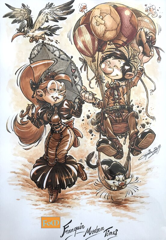 Capia, Gaston & Melle Jeanne - Illustration originale