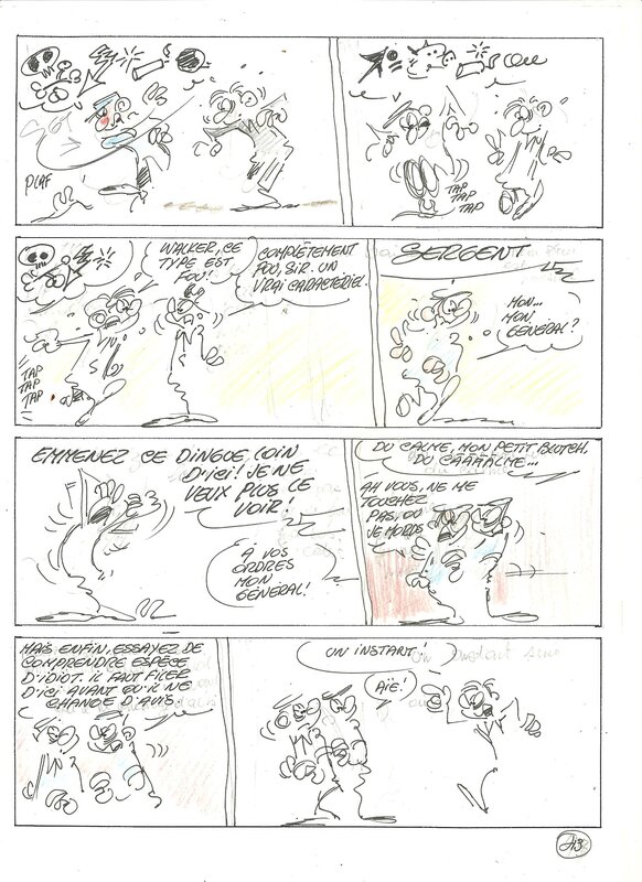 Raoul Cauvin, Les bleus dans le brouillard albun numero 52 - Original art