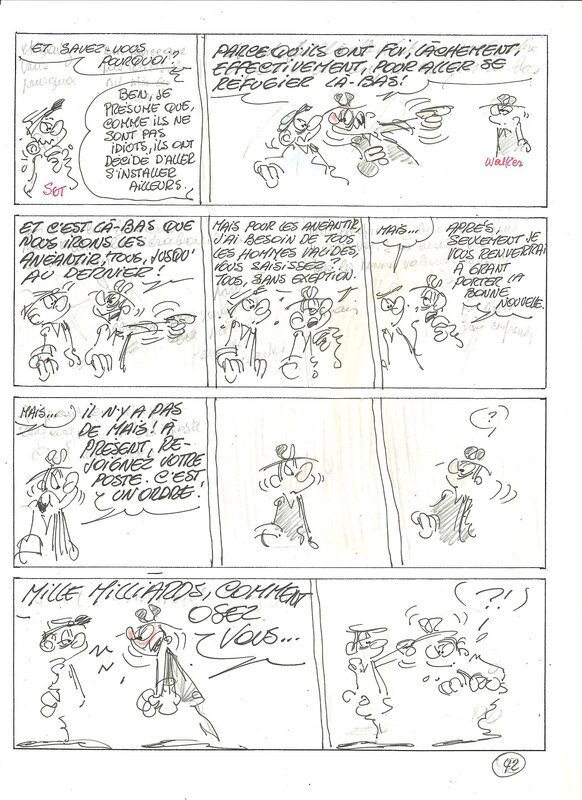 Raoul Cauvin, Les bleus dans le brouillard albun numero 52 - Original art