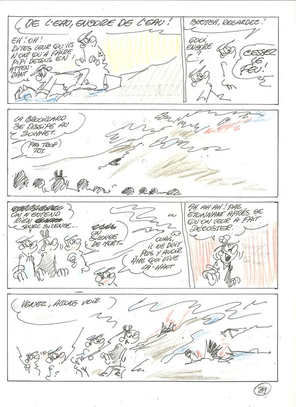 Raoul Cauvin, Les bleus dans le brouillard albun numero 52 - Original art