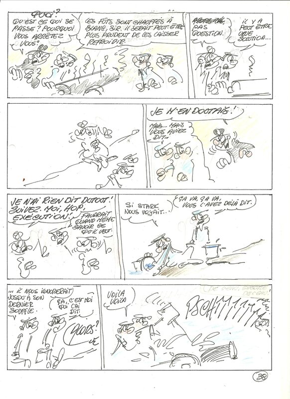 Raoul Cauvin, Les bleus dans le brouillard albun numero 52 - Original art