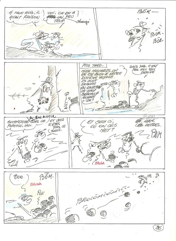 Raoul Cauvin, Les bleus dans le brouillard albun numero 52 - Original art