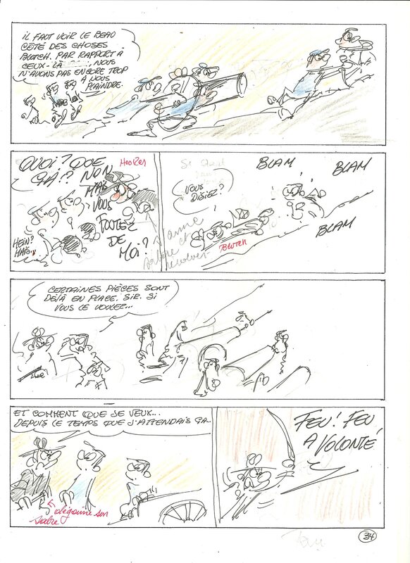 Raoul Cauvin, Les bleus dans le brouillard albun numero 52 - Original art