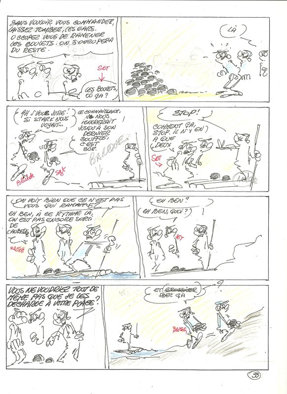Raoul Cauvin, Les bleus dans le brouillard albun numero 52 - Original art