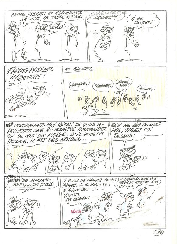Raoul Cauvin, Les bleus dans le brouillard albun numero 52 - Original art