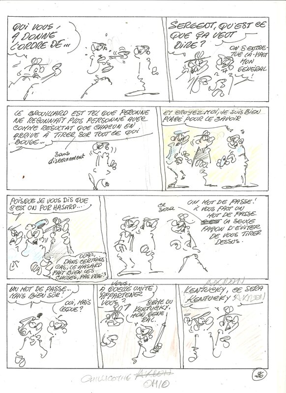 Raoul Cauvin, Les bleus dans le brouillard albun numero 52 - Original art