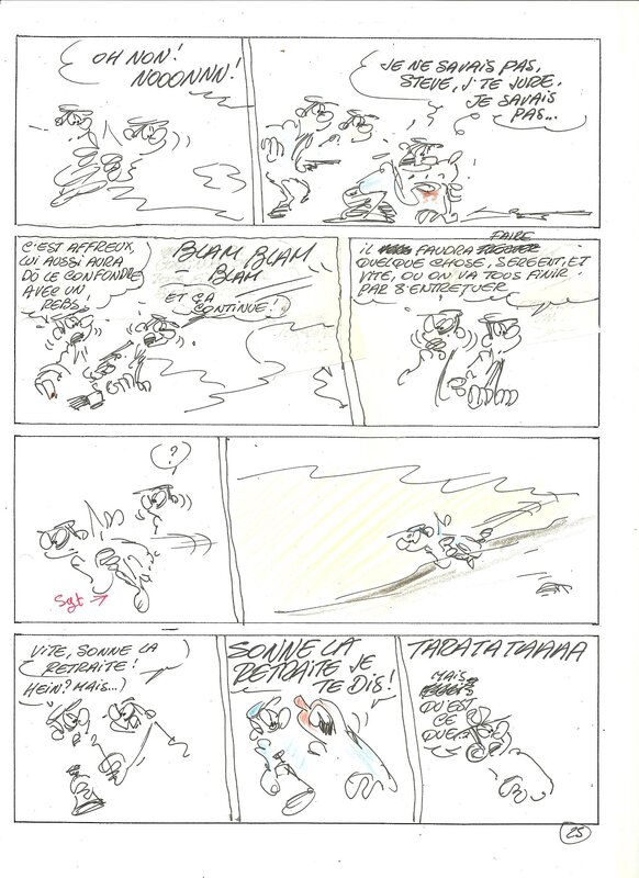 Raoul Cauvin, Les bleus dans le brouillard albun numero 52 - Original art