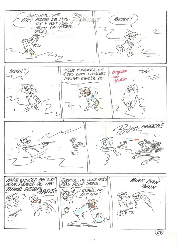 Raoul Cauvin, Les bleus dans le brouillard albun numero 52 - Original art
