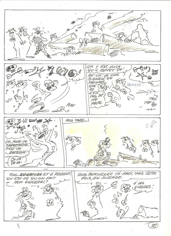 Raoul Cauvin, Les bleus dans le brouillard albun numero 52 - Original art