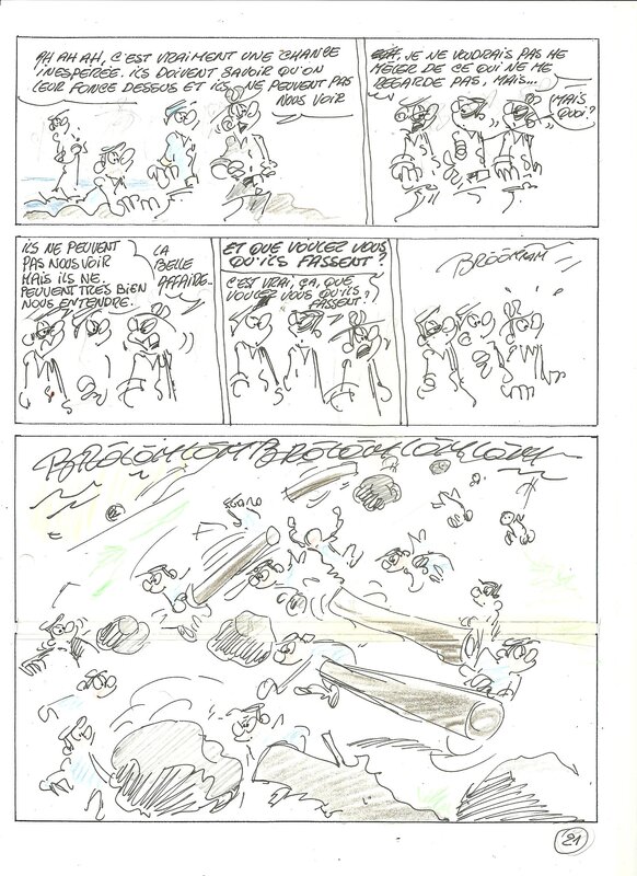 Raoul Cauvin, Les bleus dans le brouillard albun numero 52 - Original art