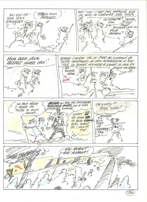 Raoul Cauvin, Les bleus dans le brouillard albun numero 52 - Original art