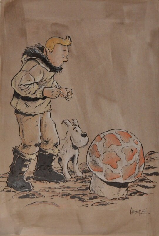 Christophe Chabouté, Tintin, l'Etoile Mystérieuse (hommage) - Original Illustration