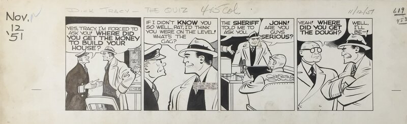 Dick Tracy 1951 par Chester Gould - Planche originale