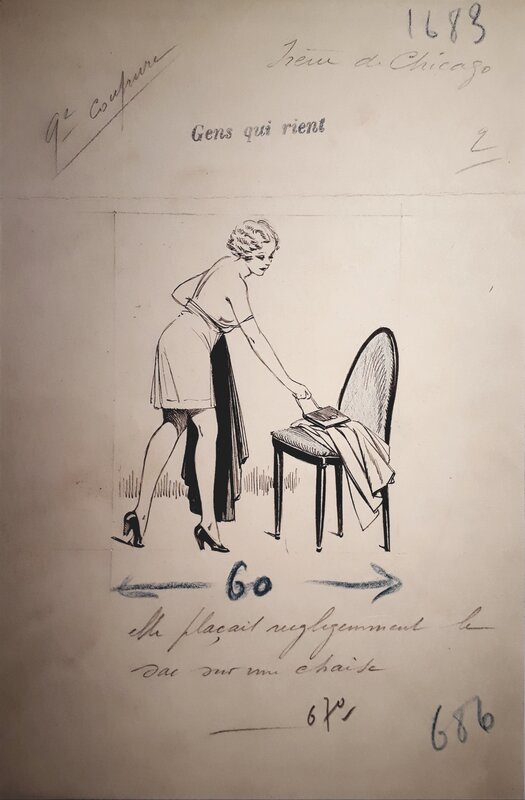René Giffey, Irène de Chicago - Le sac - Original Illustration