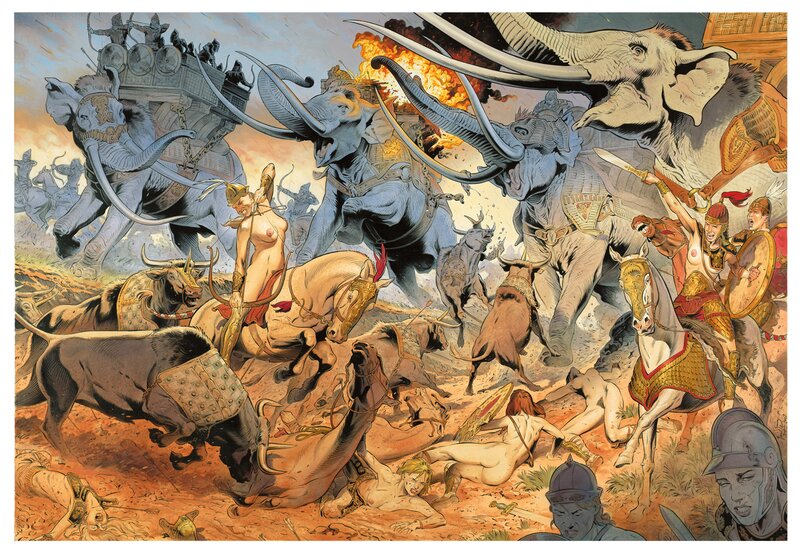 For sale - Bataille by François Miville-Deschênes - Original Illustration