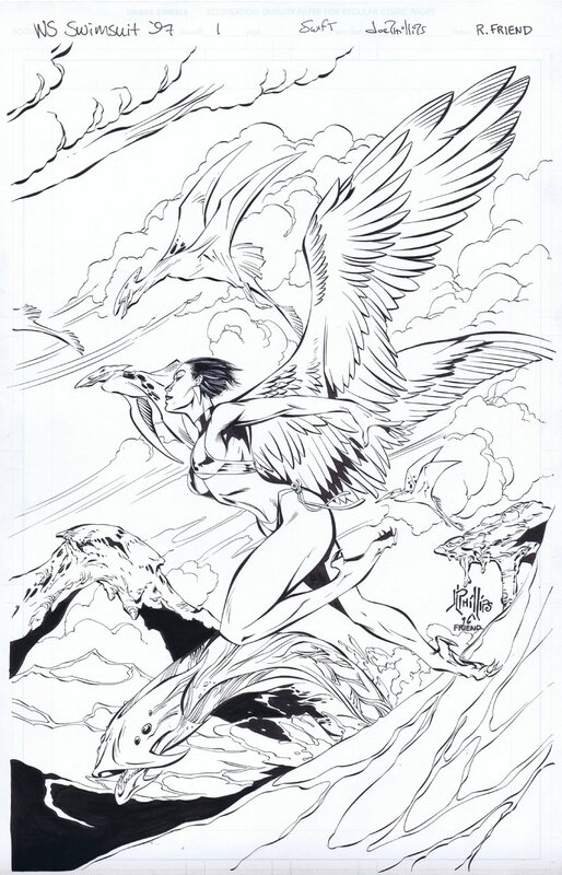 Joe Phillips, Richard Friend, Wildstorm Swimsuit '97 #1 p5 : Local motion - Illustration originale