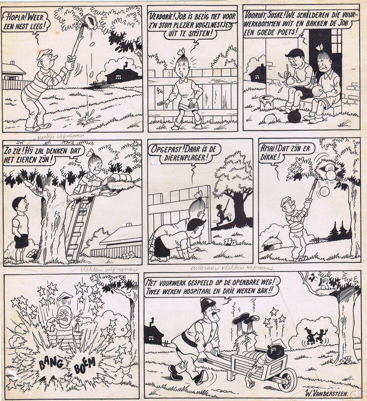 Willy Vandersteen, Suske en Wiske - Ons Volkse - Planche originale