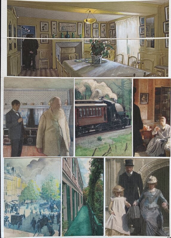 Fabrice Le Hénanff, Monet, Un arc-en-ciel sur Giverny - Planche originale