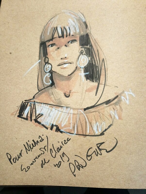 Patrick Prugne, Petite Loutre - Iroquois - Sketch