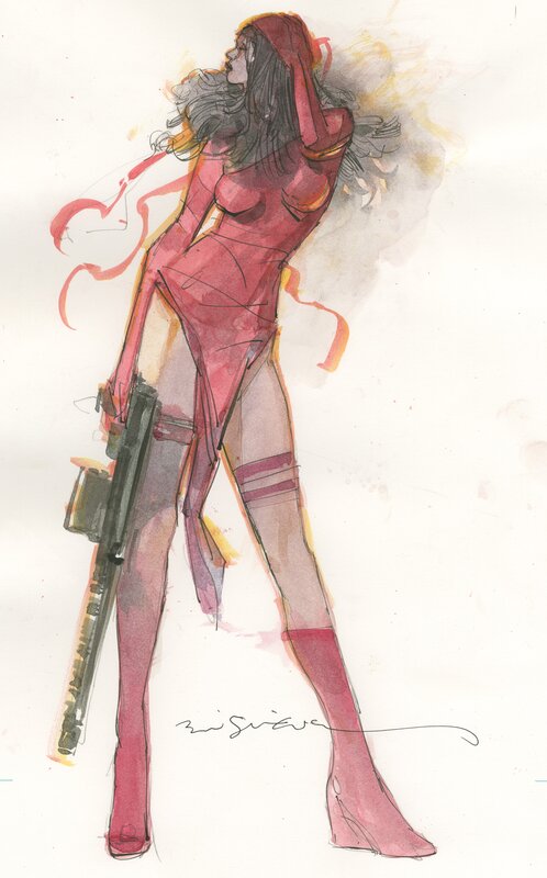 Elektra par Bill Sienkiewicz - Illustration originale