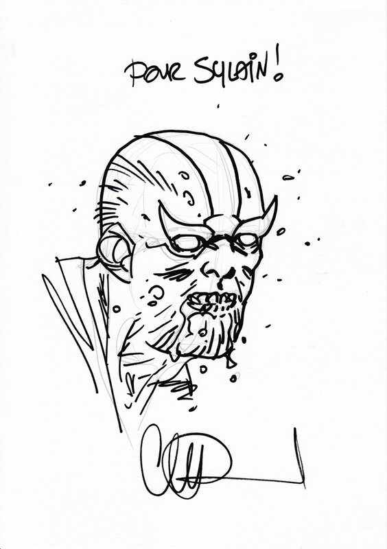 Zombie Thanos par Charlie Adlard - Dédicace