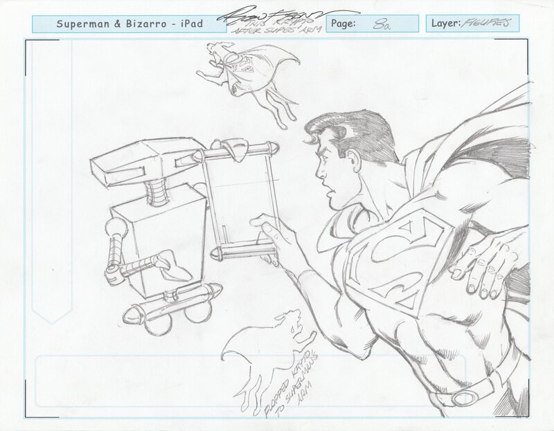 Superman 3 par Ron Frenz - Planche originale