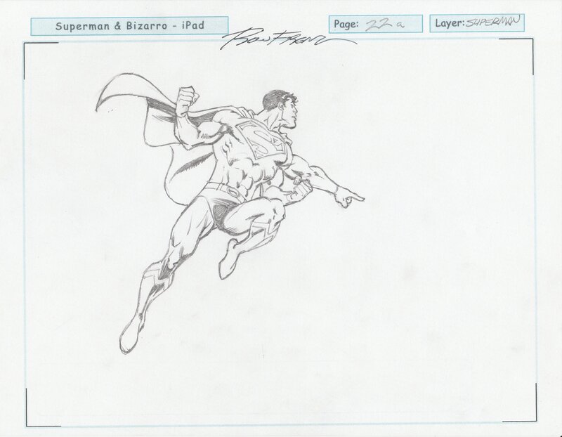 Superman par Ron Frenz - Planche originale