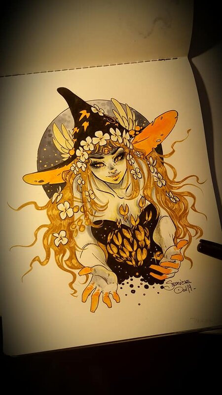 En Vente Magicienne Par Ood Serriere Illustration En Vente Magicienne Par Ood Serriere Illustration
