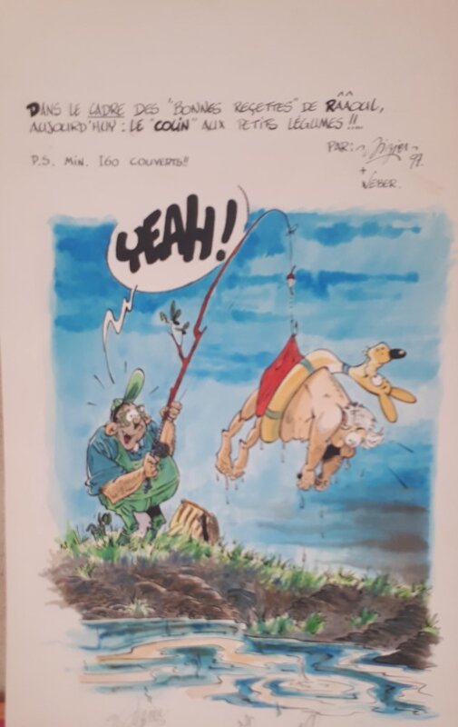 La pêche au colin by Stéphane Dizier - Original Illustration