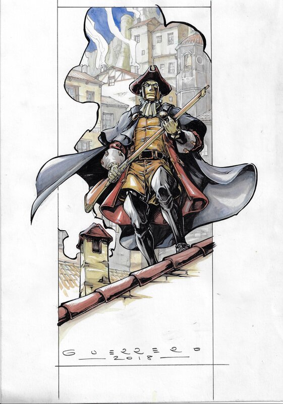 Mateo Guerrero, Mateo Guerreo - Original of an Ex-Libris - Original Illustration