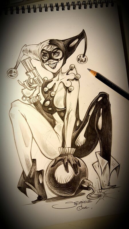 Harley Quinn par Ood Serrière - Illustration originale