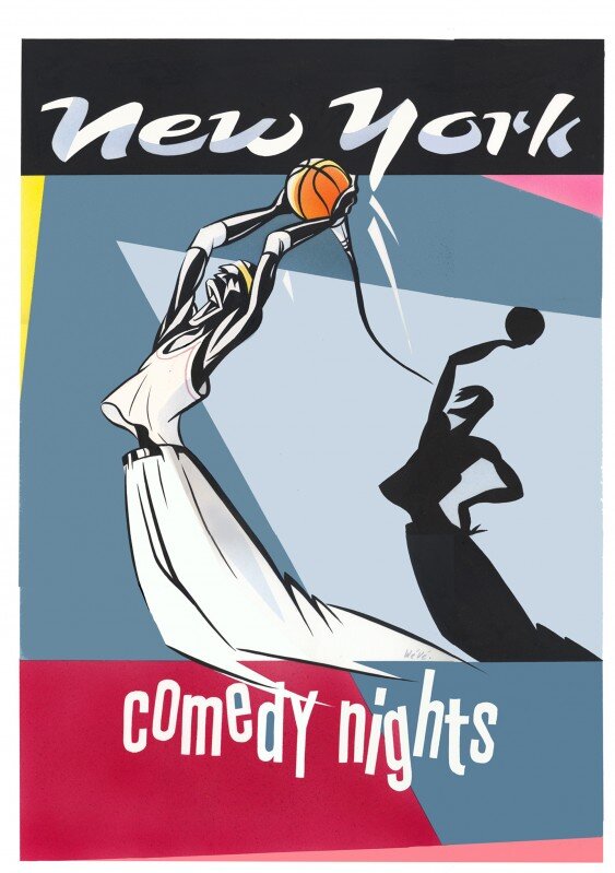 Willem Vleeschouwer, New York  Comedy Nights - Original Illustration
