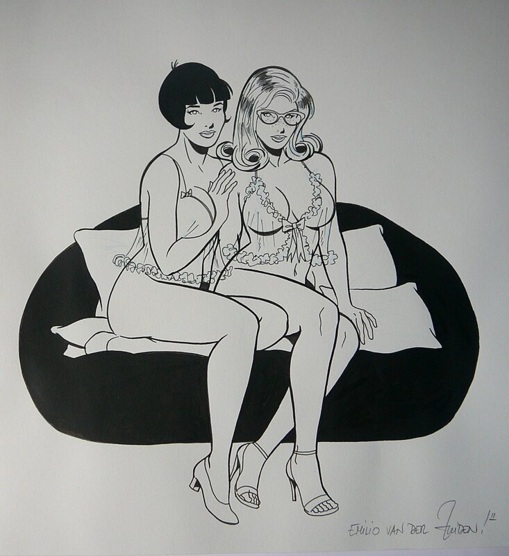 Margot et Jeanne by Emilio Van der Zuiden - Original Illustration
