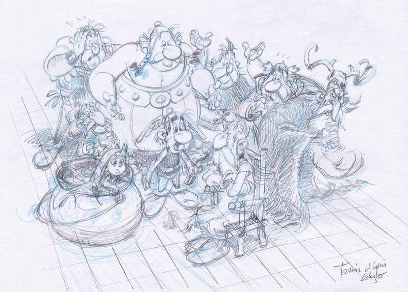 Fabrice Tarrin, Crayonné pour une couverture d'Astérix - Comic Strip