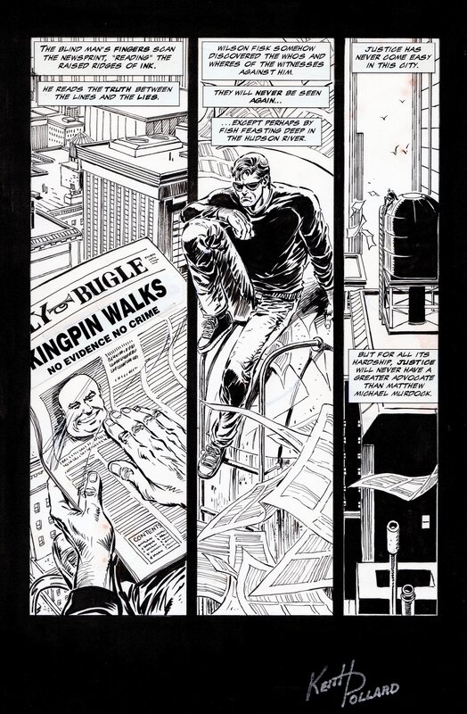 Keith Pollard, Tom Palmer, Bill Oakley, Daniel G. Chichester, Daredevil #342 Malignancy - Final Page - Murdock & Kingpin - Comic Strip