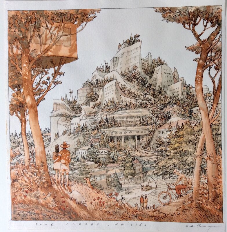De Crécy / Maquette Berlin die Waldstadt pour une fresque murale - Illustration originale