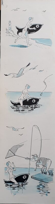 Nanette à la plage by Coq - Comic Strip